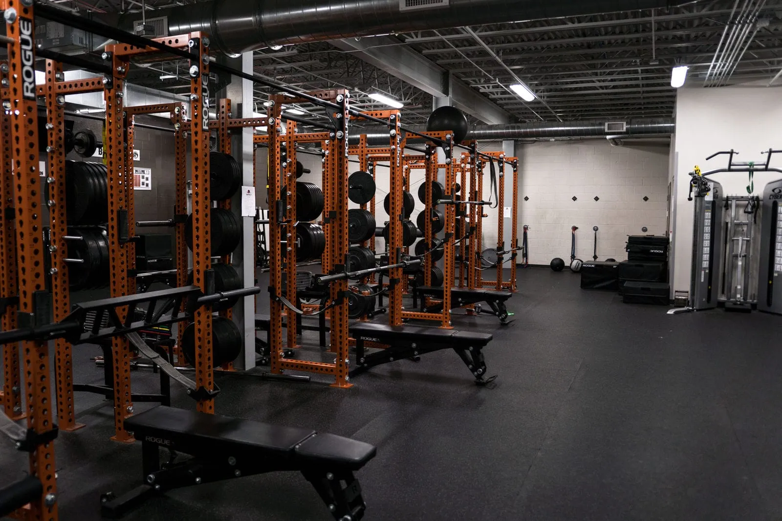 CrossFit rig with orange uprights