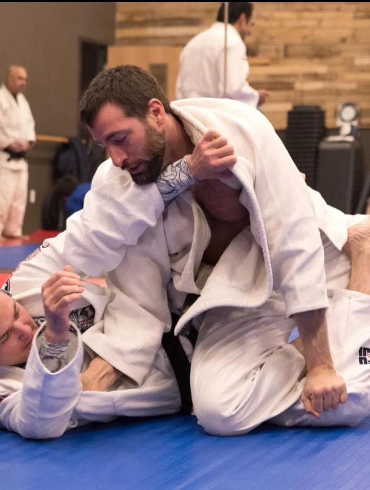 Adult judo grappling practice